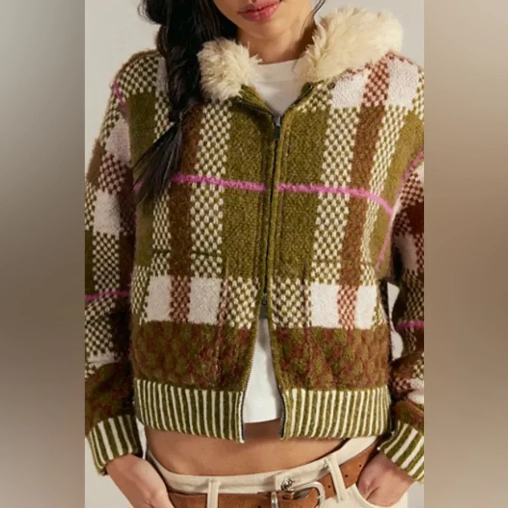 Free People Womens Namesake Faux Fur Lined Hoodie